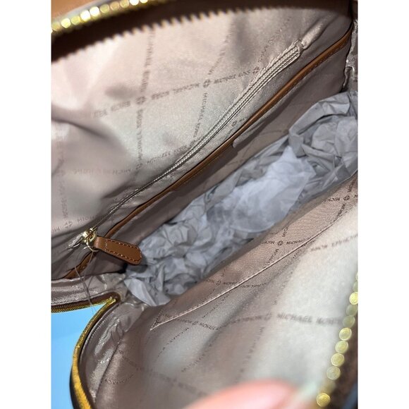 Michael Kors backpack jaycee large front pocket backpack MK Signature brown - Picture 9 of 11